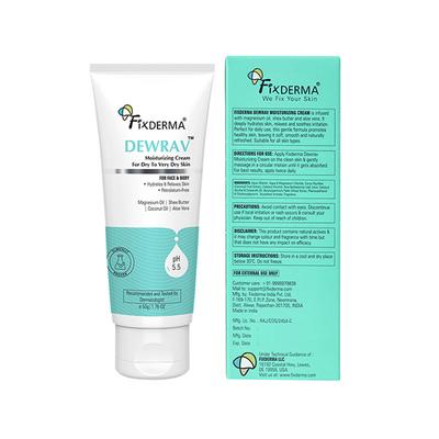 Fixderma Dewrav Moisturizing Cream for Face & Body, Deeply Hydrates, For Dry to Very Dry Skin 50 g - Face Moisturizers