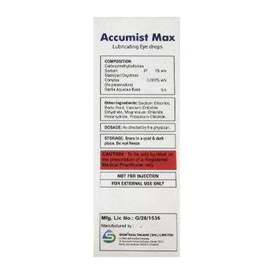 ACCUMIST MAX LUBRICATING Eye Drops 10ml - Dry Eye-Olt