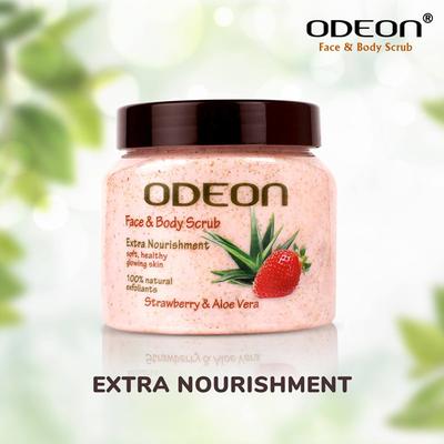 Odeon Strawberry & Aloe Vera Face And Body Scrub 300 ml - Scrubs & Exfoliants