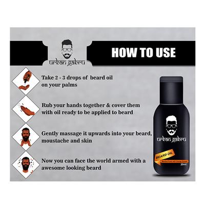 Urban Gabru Beard Oil - Menthol Fresh with Orange Extract 30 ml - Beard Oil