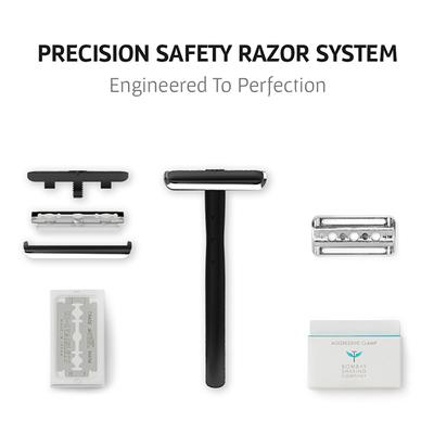 Bombay Shaving Company Black Precision Safety Razor (with 5 Platinum Coated Feather Blades) 200 gm - Razors & Cartridges