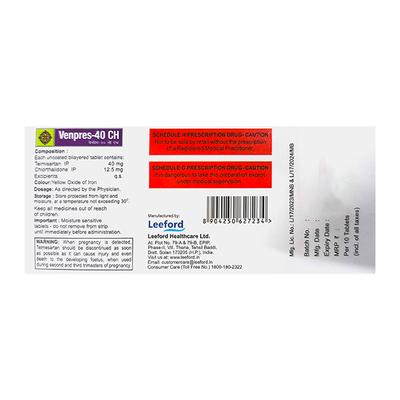VENPRES 40 CH Tablet 10's - Hypertension-Ang