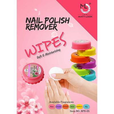 Matt Look Nail Polish Remover Wipes Soft Moisturizing, Nail Paint Cleanser Rose 30 Pcs 1's - Nail Polish Remover