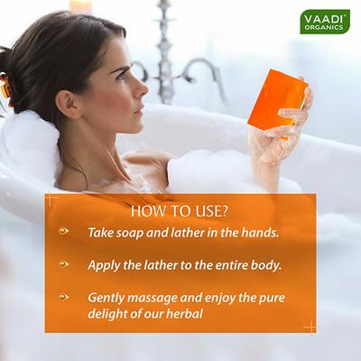 Vaadi Herbals Handmade Soap with Essential Oils - Luxurious Saffron Skin Whitening Therapy 75gm - Soaps