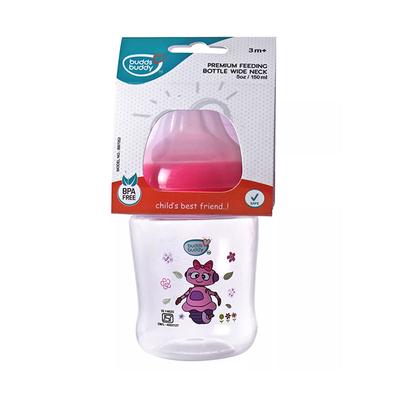 Buddsbuddy Premium Wide Neck Feeding Bottle - Pink 150 ml - Feeding & Nursing