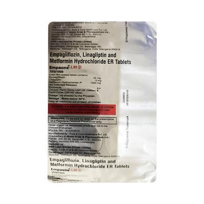EMPAONE LM ER 25/5/1000 Tablet 10's - Diabetes-Ant