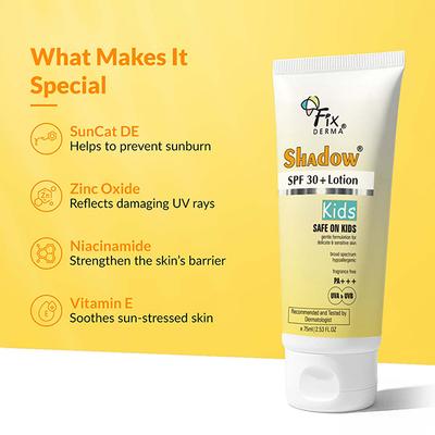 Fixderma Shadow SPF 30+ Lotion For Kids 75 ml - Body Sunscreen