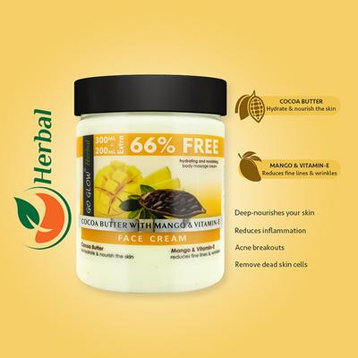 Berina Go Glow By Berina Cocoa Butter with Mango & Vitamin E Face Cream 500 ml - Skin-Treatment