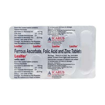 Lexifer Tablet 10'S - Iron Supplement/Anaemia-Vma