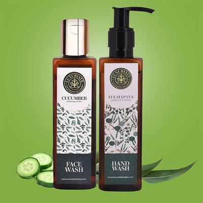 Luxuriate Combo Pack For Eucalyptus Nutrients For Hand Wash 200 ml, Face Wash 100 ml 1's - Hand Wash & Soaps