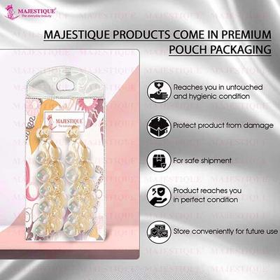 Majestique Stylish White Pearl Banana Clips Ponytail Holder Hair Clutchers For Women and Girls 2's - Hair Clips/Bands