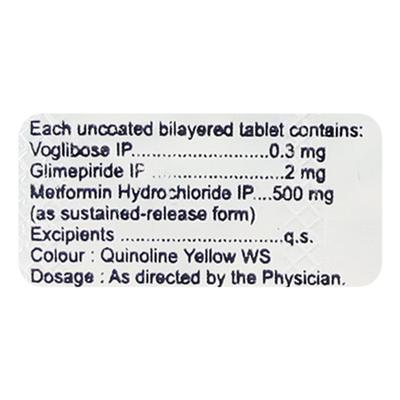 Voglinorm GM 2/500/0.3mg Tablet 10'S - Diabetes-Ant