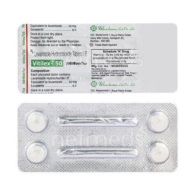 Vitilex 50mg Tablet 4'S - Parasitic Worms-Ant