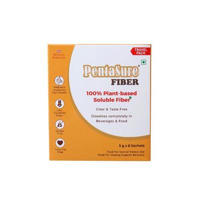 PentaSure 100% Plant-Based Soluble Fiber Powder (Travel Pack Sachet of 8 x 5 gm) - Daily Health Drinks