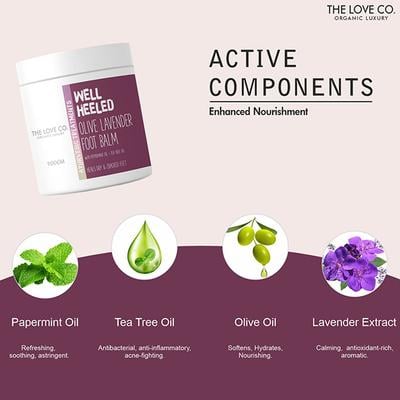 The Love Co. Well Heeled Olive Lavender Foot Balm 100 gm - Foot Care