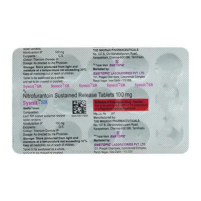 SYSNIT SR 100mg Tablet 15's - Bacterial Infections-OAB