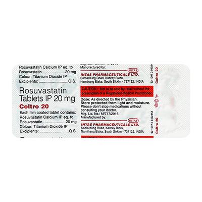 Coltro 20mg Tablet 10'S - High Cholesterol-Dys