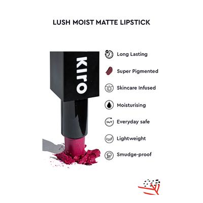 KIRO Lush Moist Matte Lipstick Macadamia Oil & Moringa Oil - Red Beet 10 4.2gm - Lipsticks