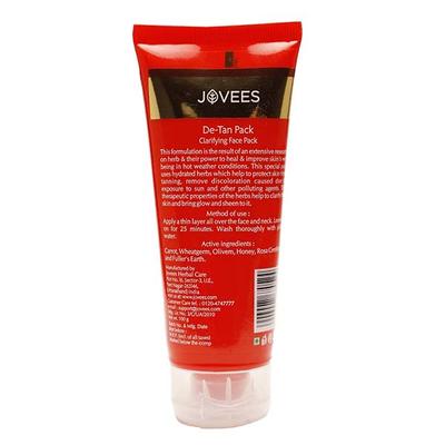 Jovees Herbal De-Tan Face Pack Wheatgerm & Carrot/Clarifying Face Pack 120ml - Face Packs