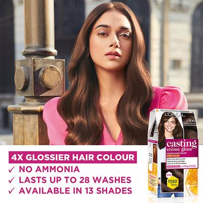 L'Oreal Paris Casting Creme Gloss Hair Color, 323 Sonam'S Dark Chocolate 159.5 Gm - Crème