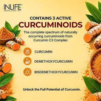 INLIFE Curcumin 95 Advanced 500 mg Vegetarian Capsule 60's - Herbal Dietary Supplement