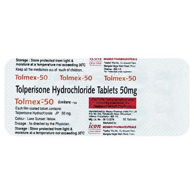 Tolmex 50mg Tablet 10'S - Muscle Cramps/Spasticity-Mus