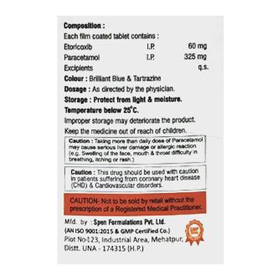 ETOLASSE P Tablet 10's - Pain relief-Nsa