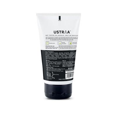 Ustraa Face Wash for Acne Control - Neem & Charcoal for Acne Prone Skin 100gm - Face Wash & Cleansers