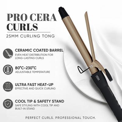 VEGA Professional Pro Cera Curls 25mm Barrel Hair Curler, (VPMCT-04) 1's - Rollers & Curlers