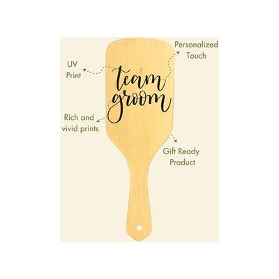 Allure Personalised Paddle Hair Brush Team Groom Print 1's - Hair Brushes