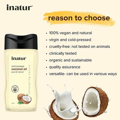 Inatur Pure & Cold Pressed Oil - Coconut 100 ml - Massage Oils