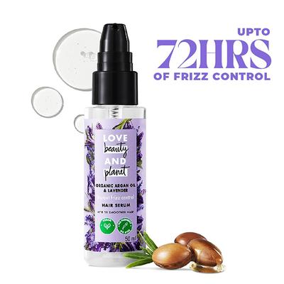 Love Beauty And Planet Argan Oil & Lavender Hair Serum For Frizz Free Hair 50 ml - Hair Serums