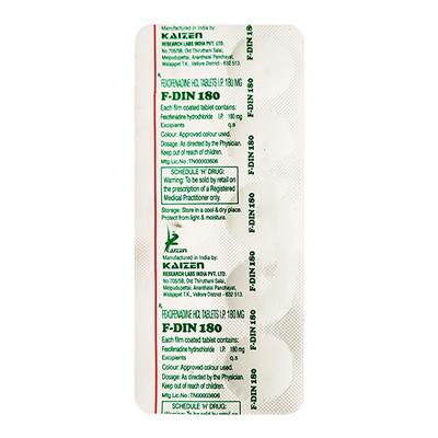 F DIN 180mg Tablet 10's - Allergies-Ant
