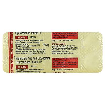 MEFA Tablet 10's - Muscle Spasm-Ant