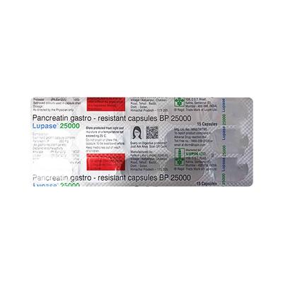 LUPASE 25000 Capsule 15's - Digestion-Dig