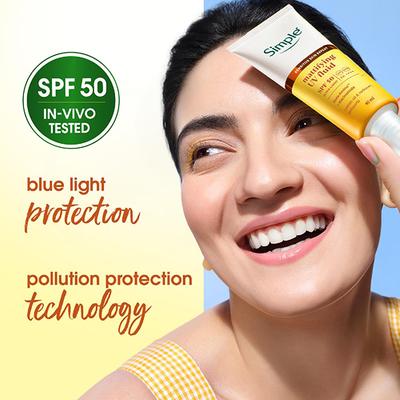 Simple Mattifying UV Fluid SPF 50 PA++++ with Niacinamide| Sunscreen for oily & sensitive skin, 40ml - Body Sunscreen