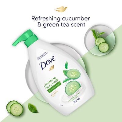 Dove Refreshing Body Wash, With Cucumber & Green Tea Scent 800 ml - Shower Gels & Body Wash