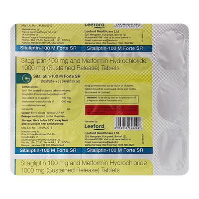 SITALIPTIN 100 M FORTE SR Tablet 15's - Diabetes-Ant