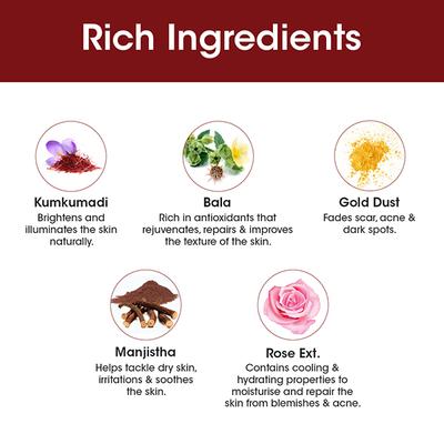 T.A.C - The Ayurveda Co. Kumkumandi Aloevera Gel with 24K Gold Flakes For Radiant & Youthful Skin 100 gm - Face Gels