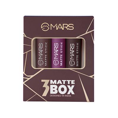 Mars Matte Lipsticks Box - 06 All Rounder 3.2gm each 3's - Lip Kits & Palettes