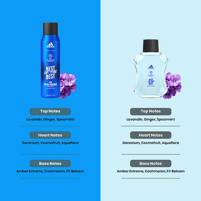 Adidas UEFA Best Of The Best Eau De Toilette 100ml + Deodorant Set 150ml 2's - Men Deodorants/Roll-Ons