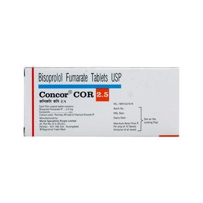 Concor Cor 2.5mg Tablet 10'S - Hypertension-Bet