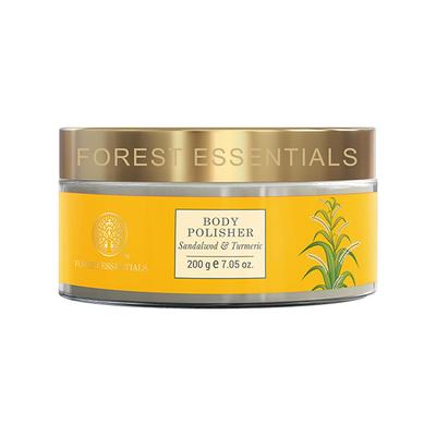 Forest Essentials Body Polisher Sandalwood and Turmeric Mild Ayurvedic Exfoliating Scrub 200 gm - Scrubs & Exfoliants