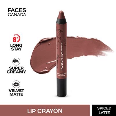 Faces Canada Ultime Pro Matte Lip Crayon Spiced Latte 22 2.8 Gm - Lip Crayons