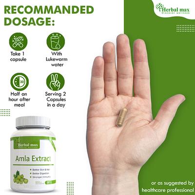 Herbal Max Amla Extract Dietary Supplement 800 mg Capsule 30's - Herbal Dietary Supplement