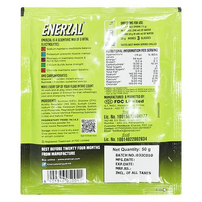 Enerzal Lime Flavour Sachet 50gm - Supplements-Ele