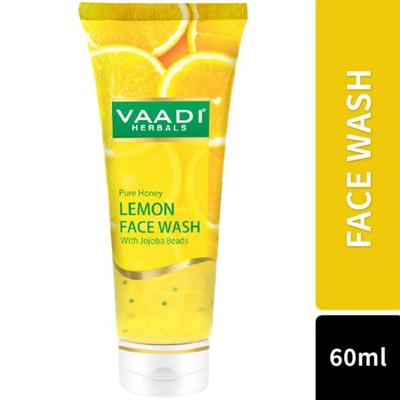 Vaadi Herbals Face Wash - Pure Honey Lemon with Jojoba Beads 60 ml - Face Wash & Cleansers