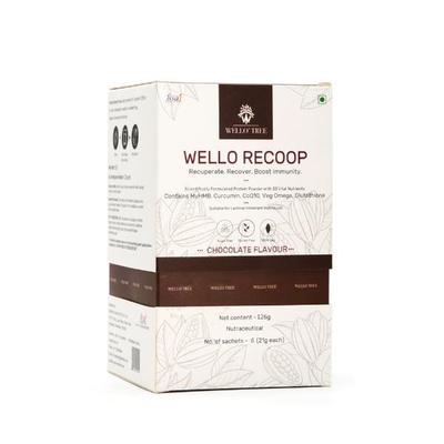 WelloTree Wello Recoop Protein Powder - Chocolate Flavour (Pack Of 6 x 21g) 1's - Protein Drink