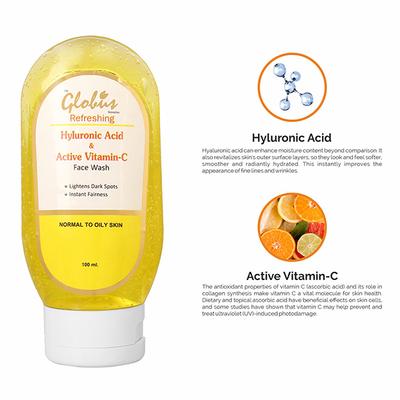 Globus Remedies Hyluronic Acid Active Vitamin C Face Wash 100 ml - Face Wash & Cleansers