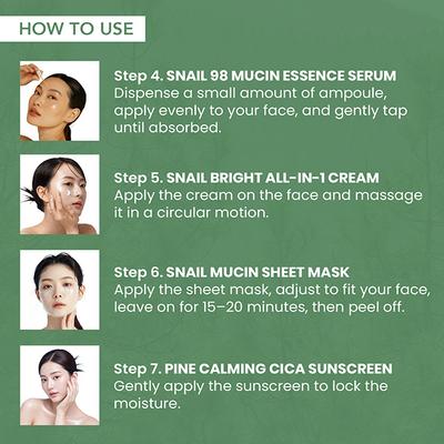 O3+ Mijoo Korea Glass Glow Facial Kit with Pine Cica & Snail Mucin - Ideal for Combination Skin 50 gm - Facial Kits